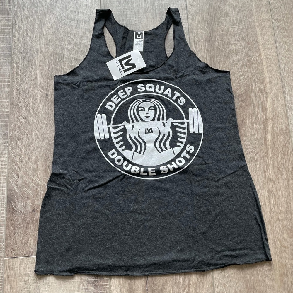 Lift Más Deep Squats Double Shots Racerback Tank